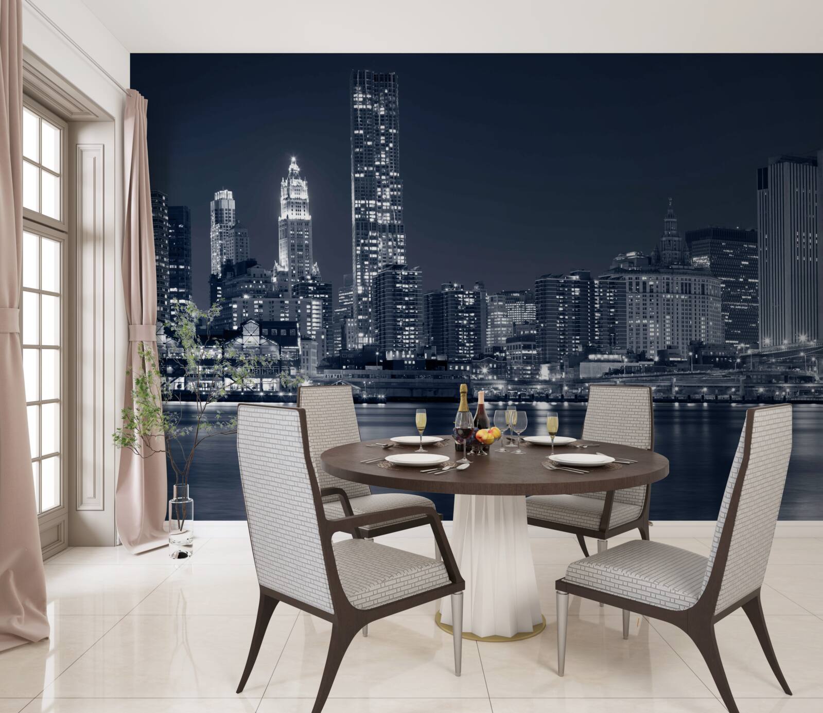 Fototapeta pohľad na vysvietené mesto