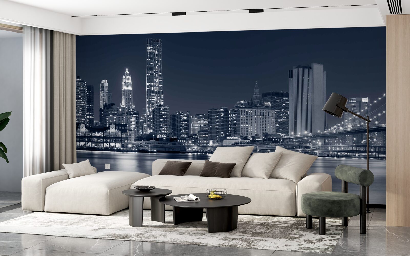 Fototapeta pohľad na vysvietené mesto