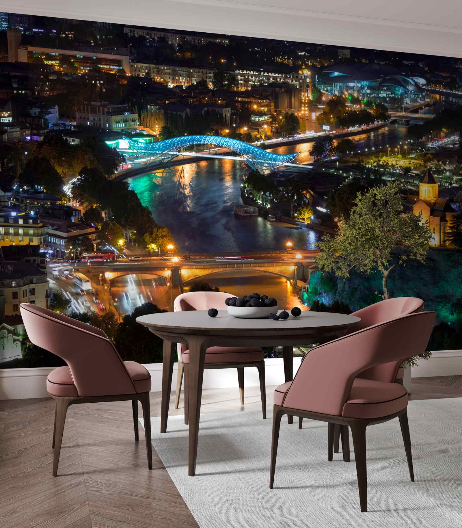 Fototapeta moderné tbilisi vo večerných hodinách