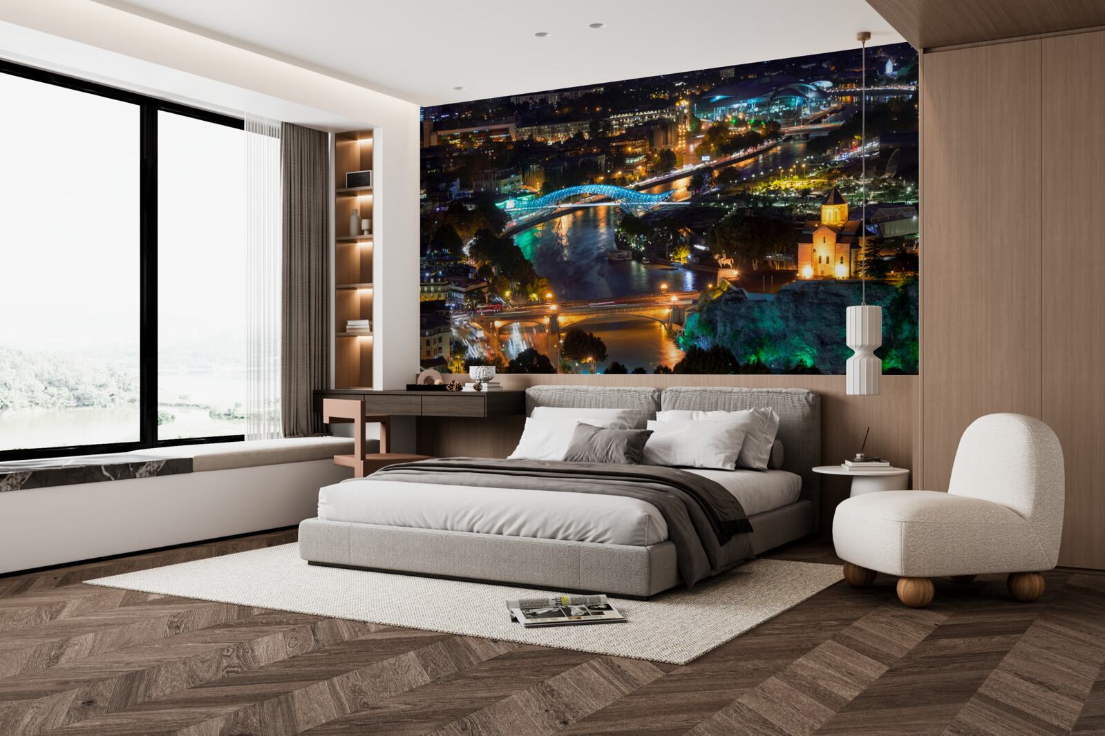 Fototapeta moderné tbilisi vo večerných hodinách