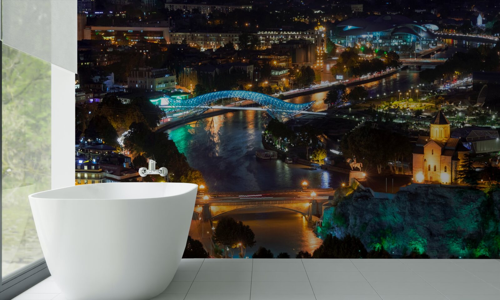 Fototapeta moderné tbilisi vo večerných hodinách