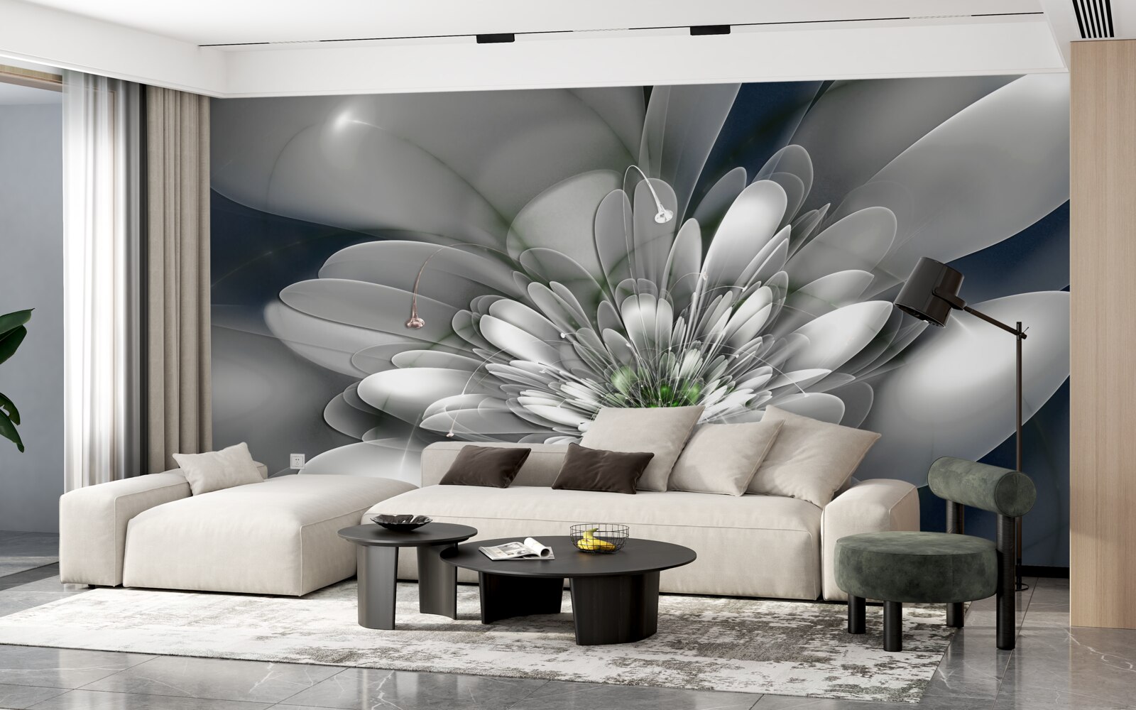 Fototapeta veľký biely kvet