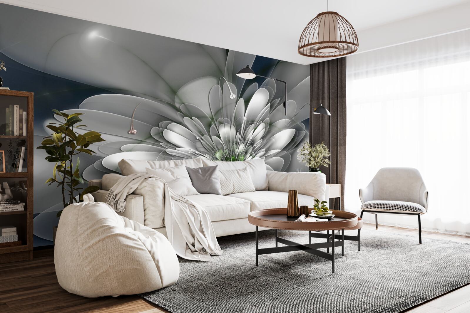 Fototapeta veľký biely kvet