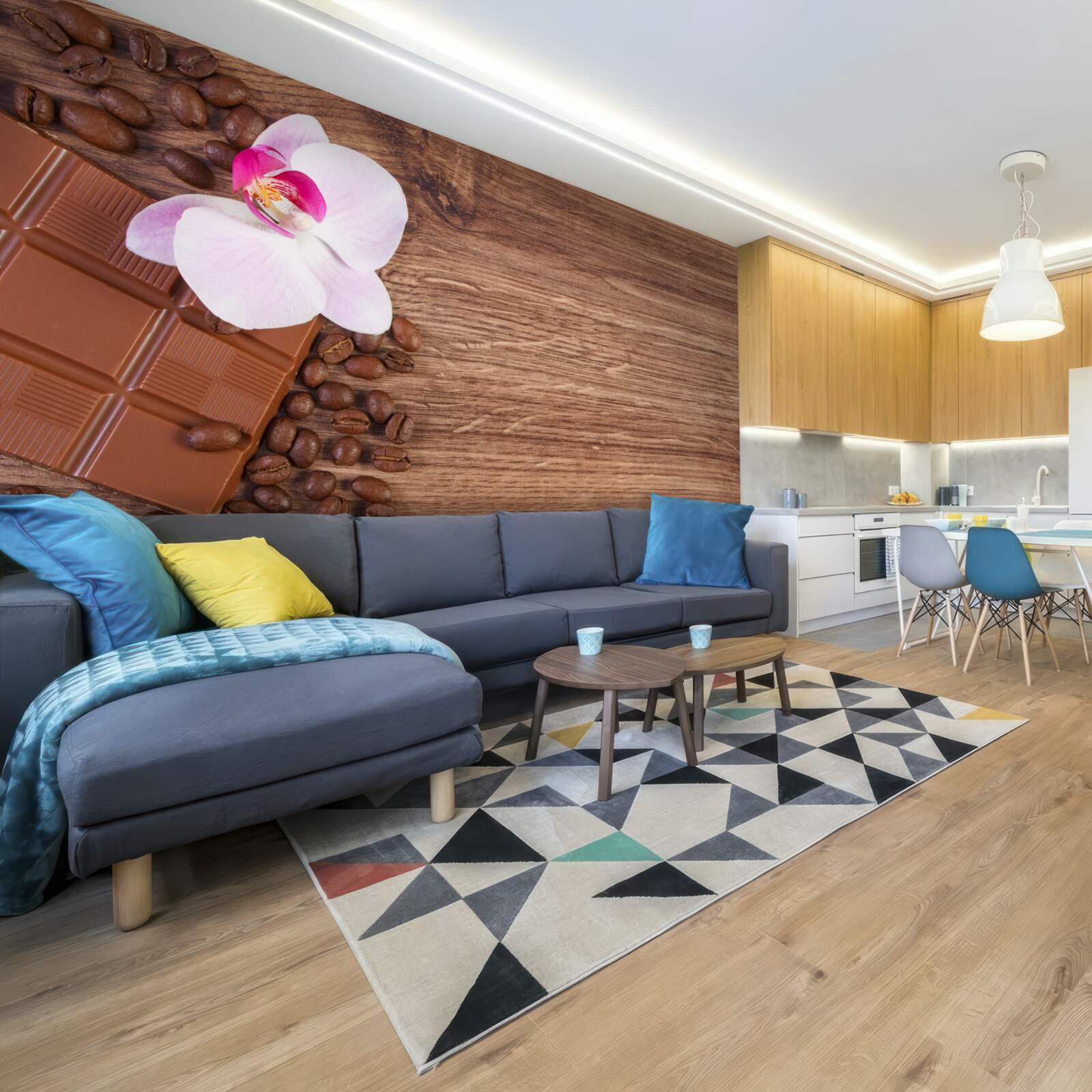 Fototapeta snehobiela orchidea, máčaná v káve a čokoláde