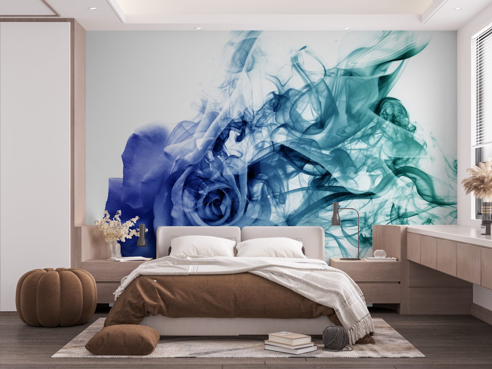 Fototapeta modrá ruža v hmle nebeskej modrej