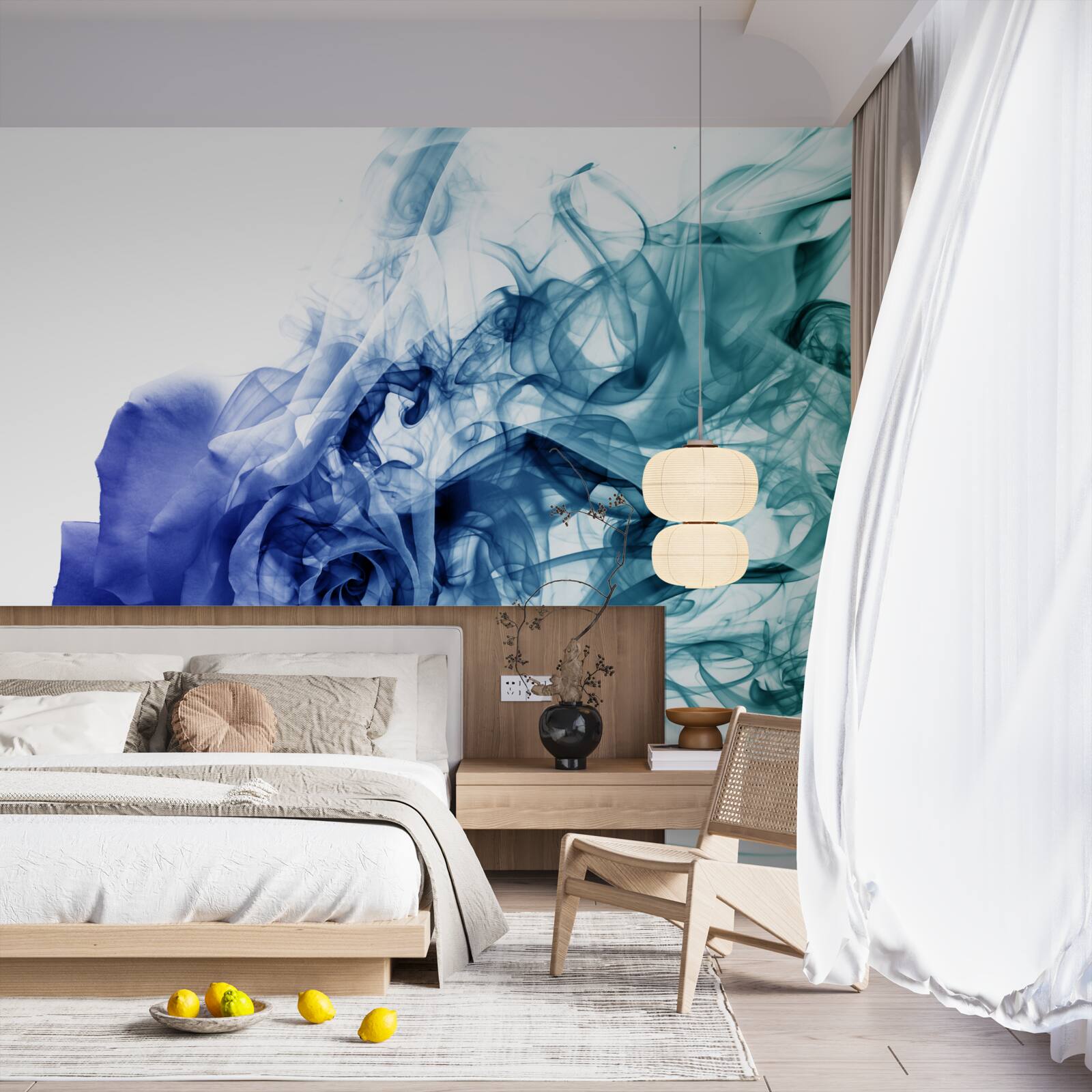 Fototapeta modrá ruža v hmle nebeskej modrej