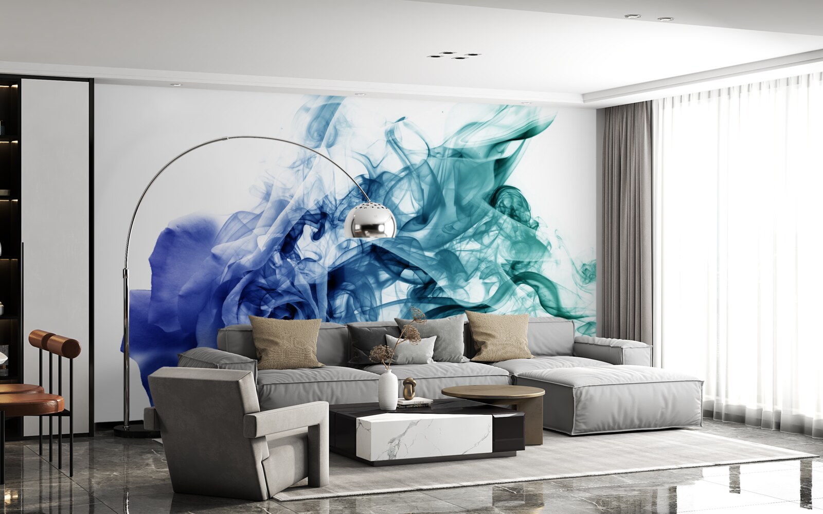 Fototapeta modrá ruža v hmle nebeskej modrej