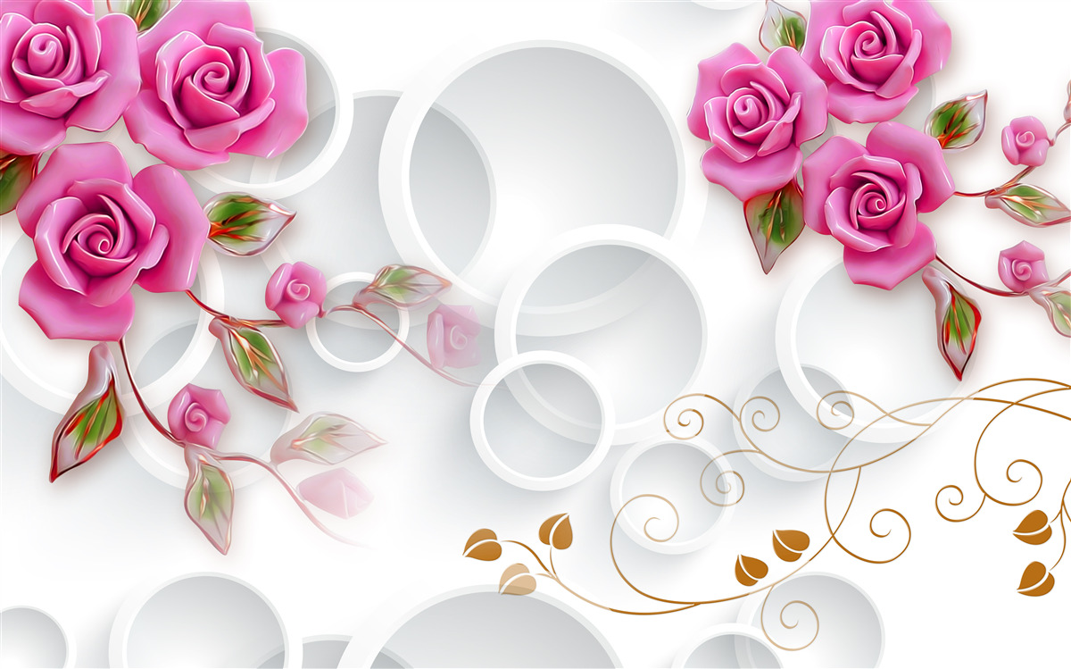 Fototapeta biele obrúčky a ružová ruža