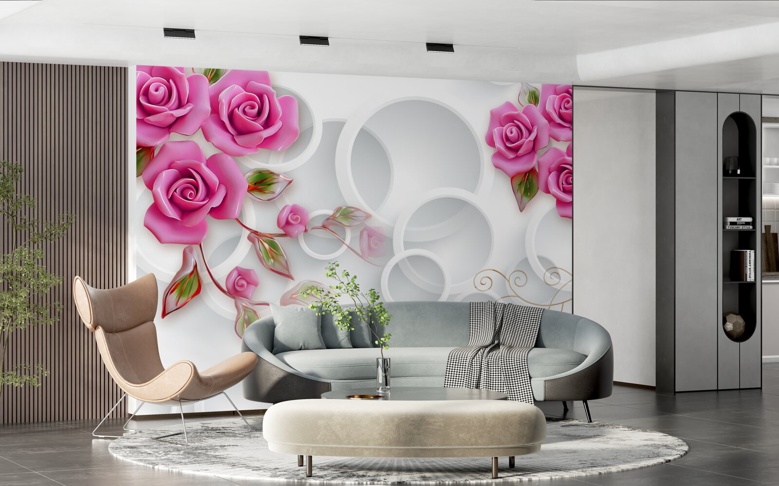 Fototapeta biele obrúčky a ružová ruža