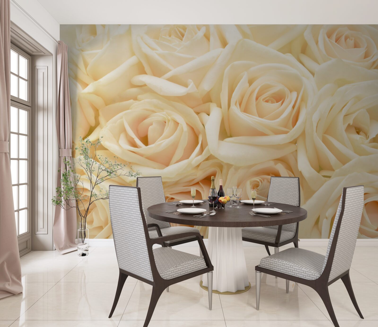 Fototapeta kytica krémových ruží