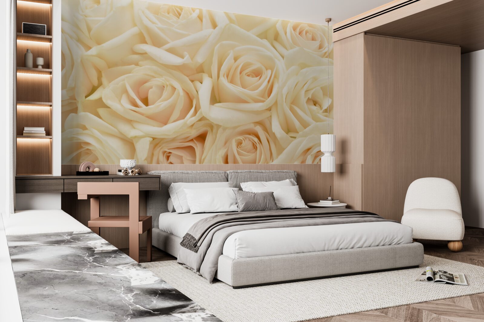 Fototapeta kytica krémových ruží