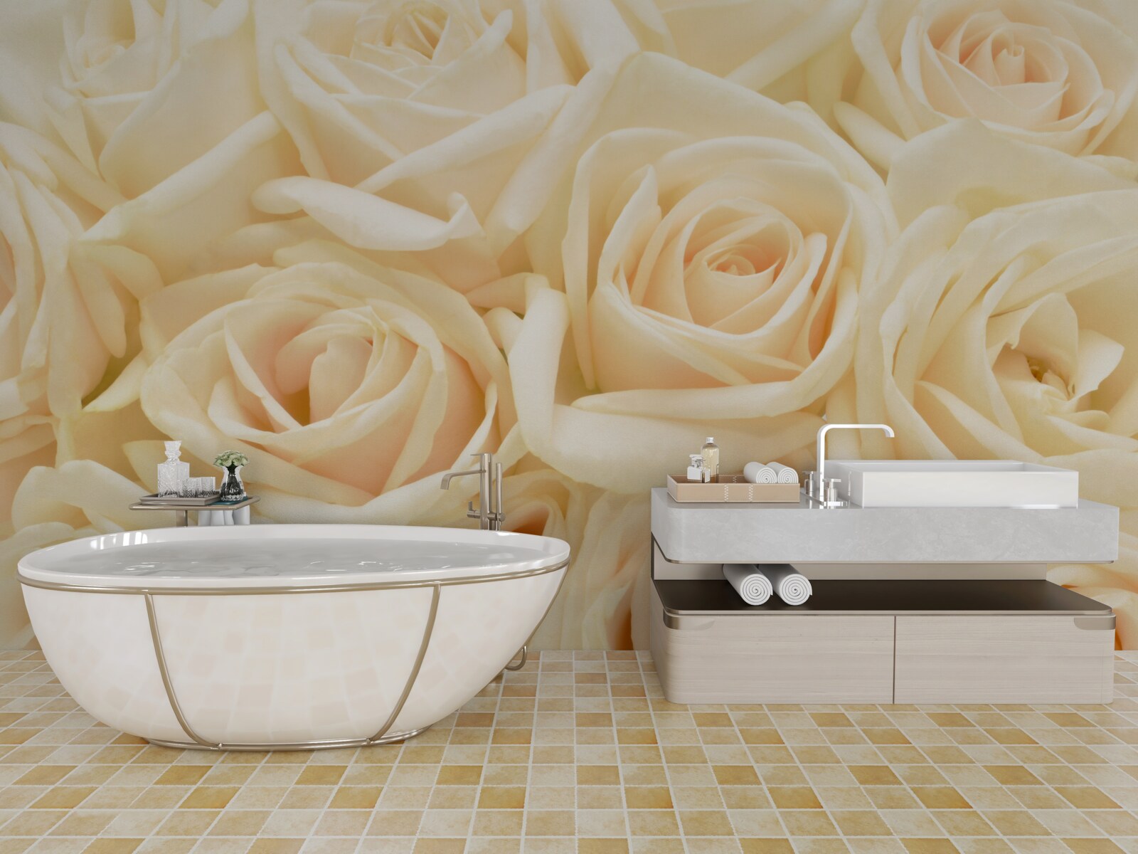 Fototapeta kytica krémových ruží