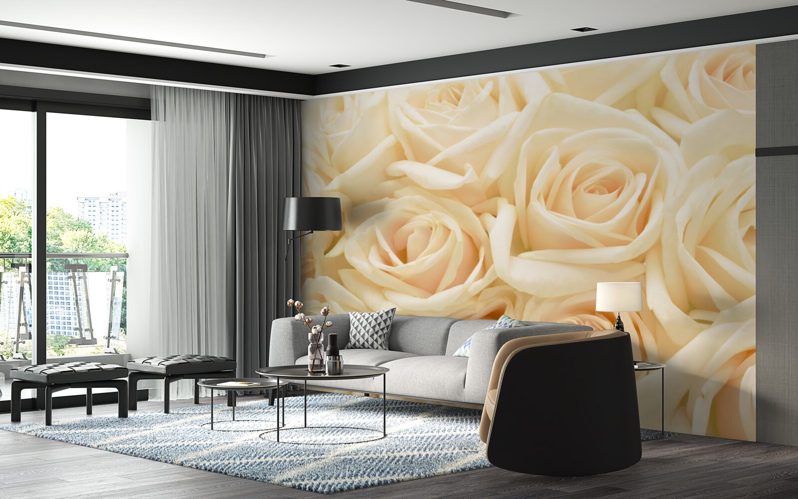 Fototapeta kytica krémových ruží