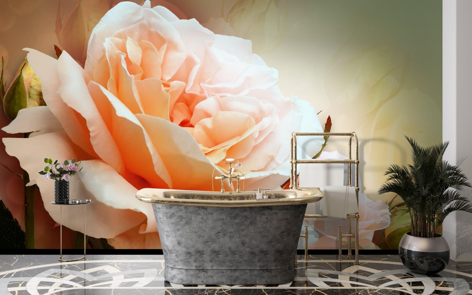 Fototapeta ruže, ktoré sa otvorili a sú vo fáze púčikov