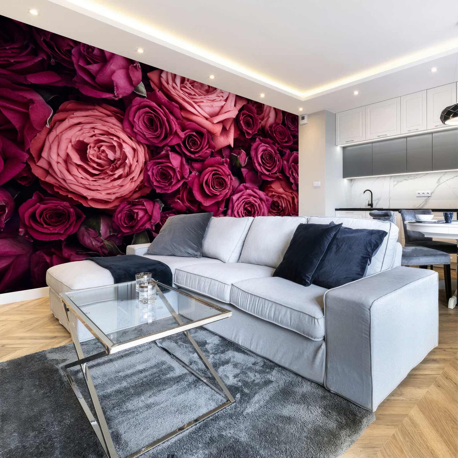 Fototapeta kombinácia voňavých ružových ruží