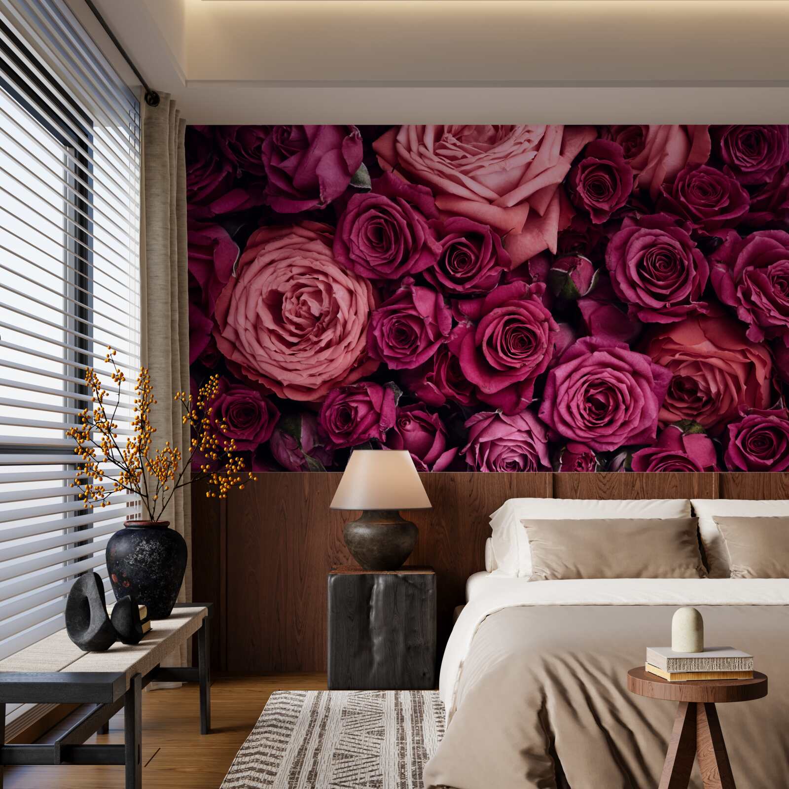 Fototapeta kombinácia voňavých ružových ruží