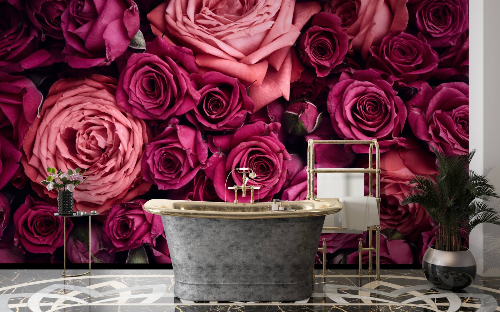 Fototapeta kombinácia voňavých ružových ruží