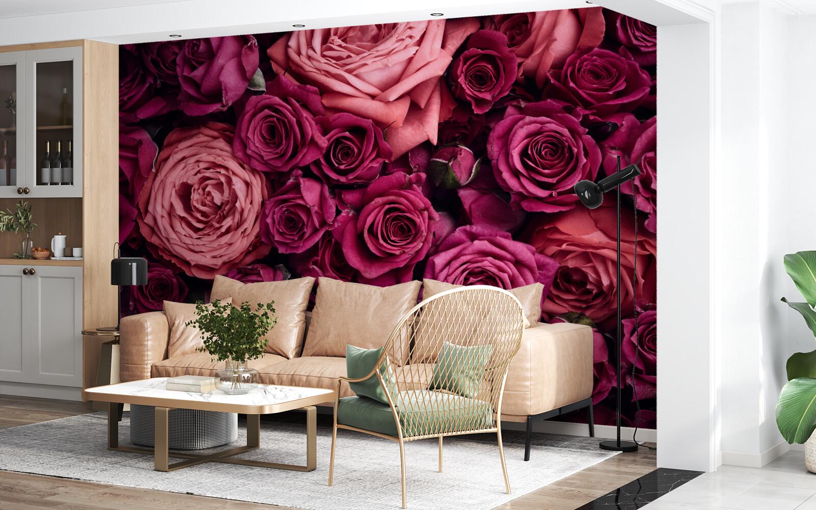 Fototapeta kombinácia voňavých ružových ruží