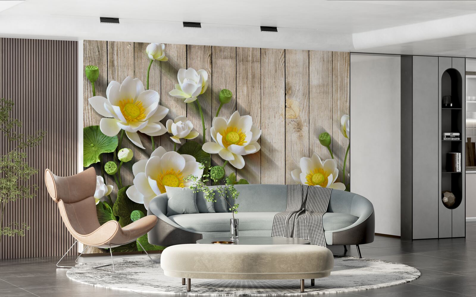 Fototapeta ľalie so žltým jadrom a snehovo bielym odtieňom