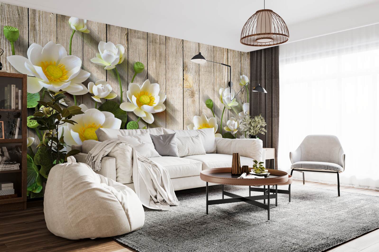 Fototapeta ľalie so žltým jadrom a snehovo bielym odtieňom