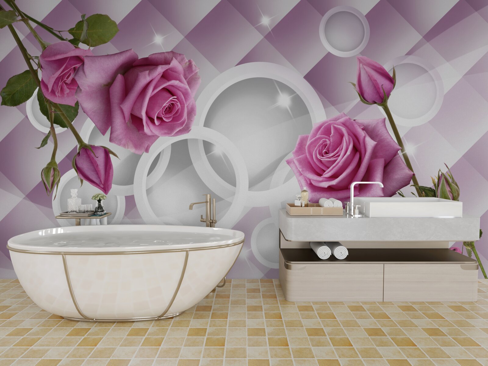 Fototapeta orgovánové ruže na nejednoznačnom pozadí