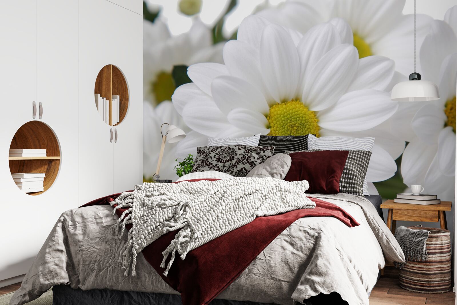 Fototapeta zloženie snehovo bielych chryzantém