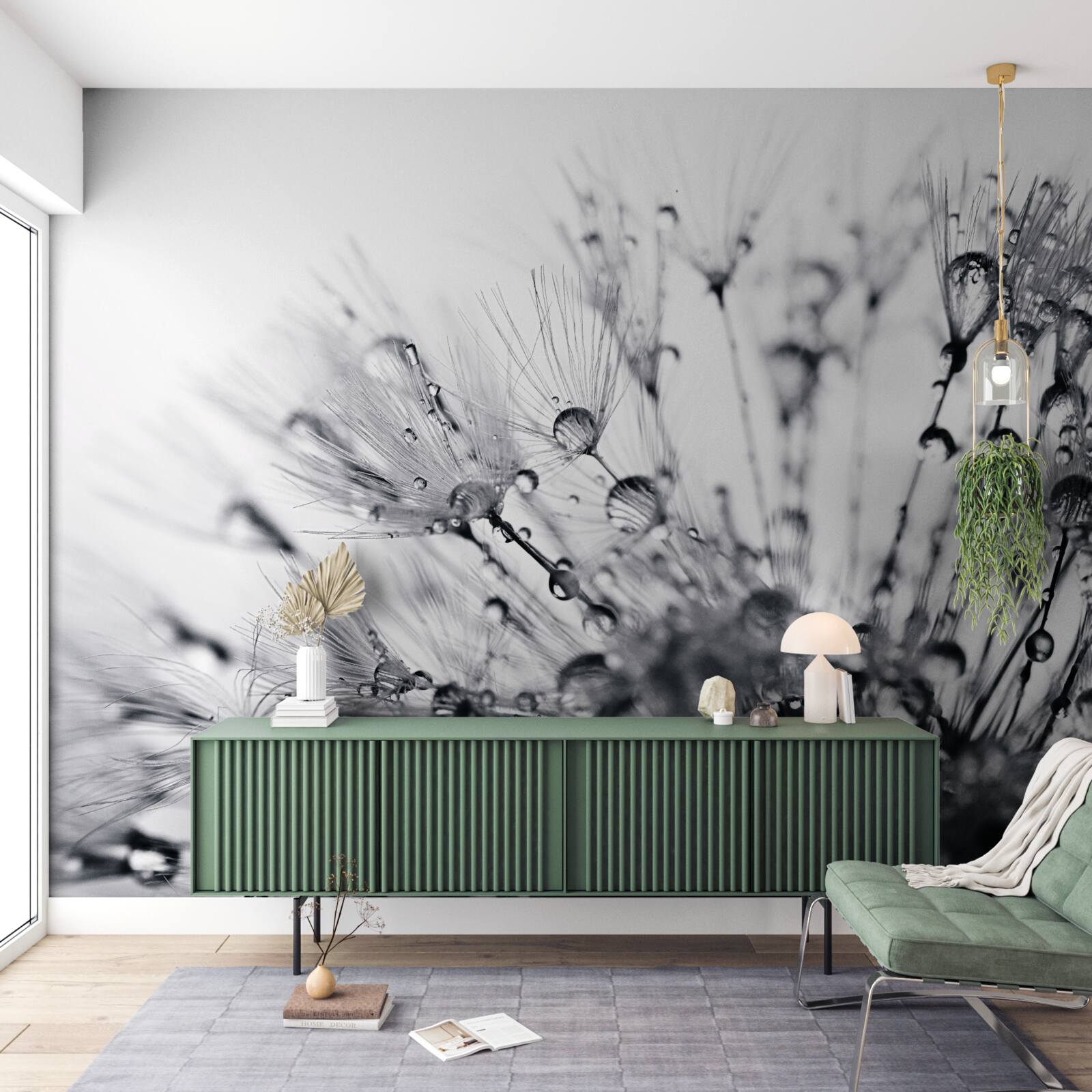 Fototapeta kvapky rosy na púpave