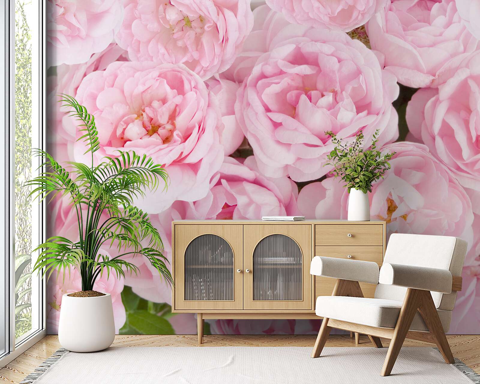 Fototapeta ružové ruže zhromaždené v čajovej kytici