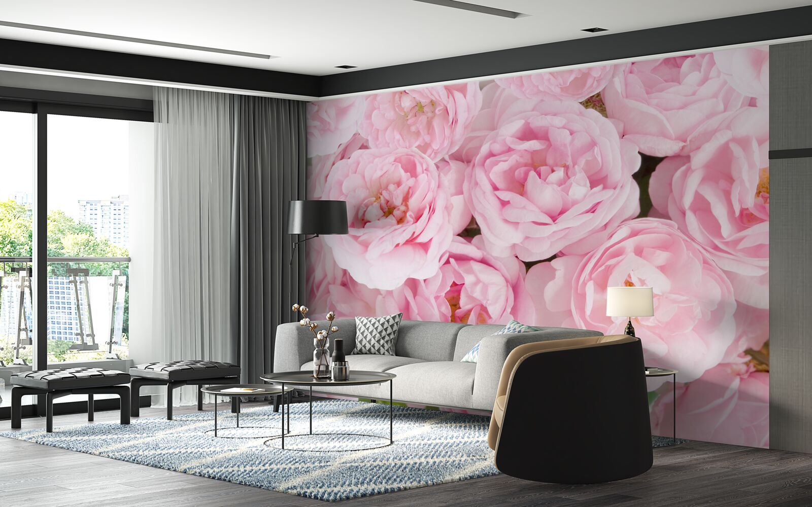 Fototapeta ružové ruže zhromaždené v čajovej kytici