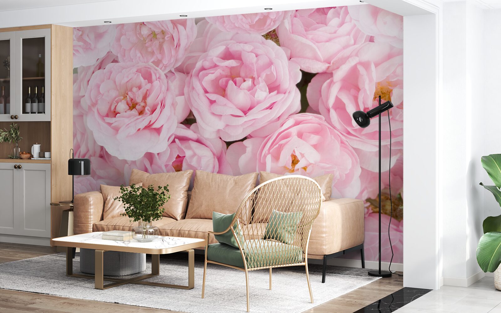 Fototapeta ružové ruže zhromaždené v čajovej kytici