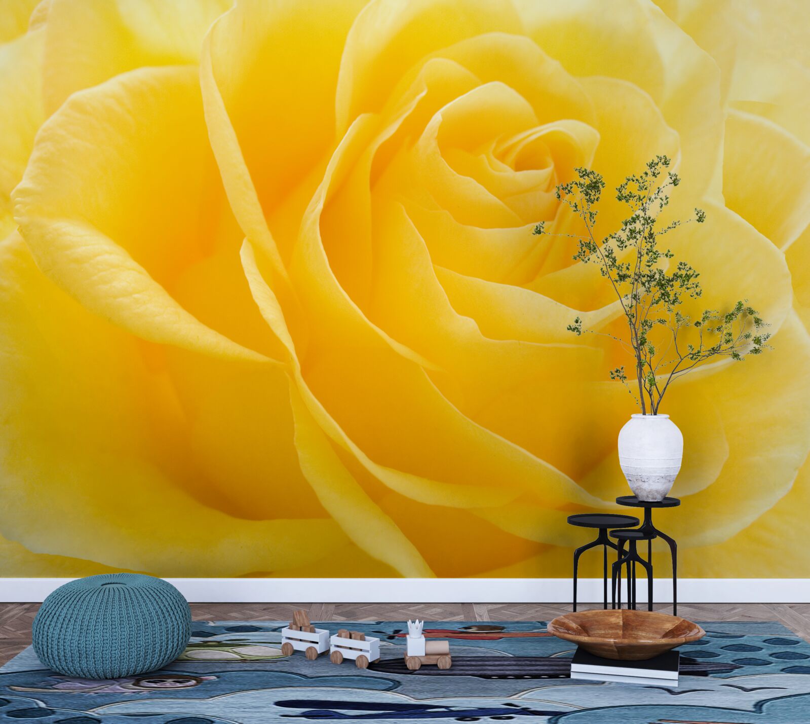 Fototapeta makrofotografia žltého ružového kvetu