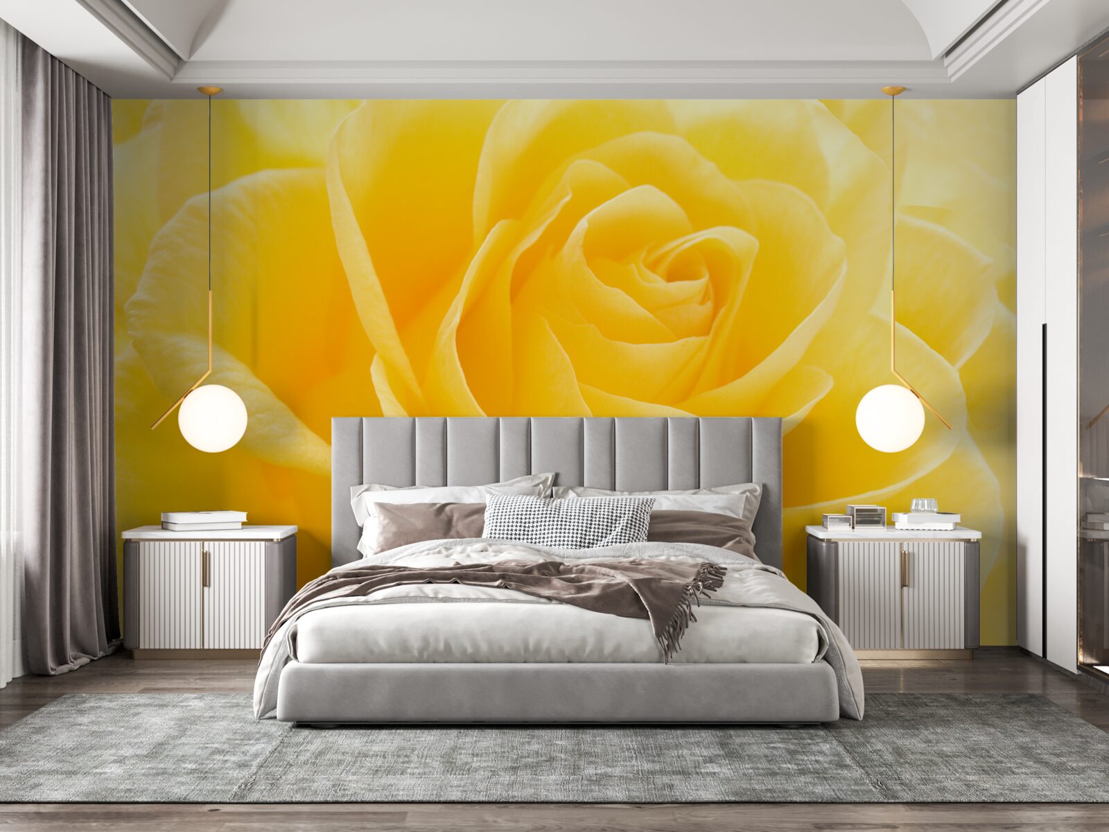 Fototapeta makrofotografia žltého ružového kvetu