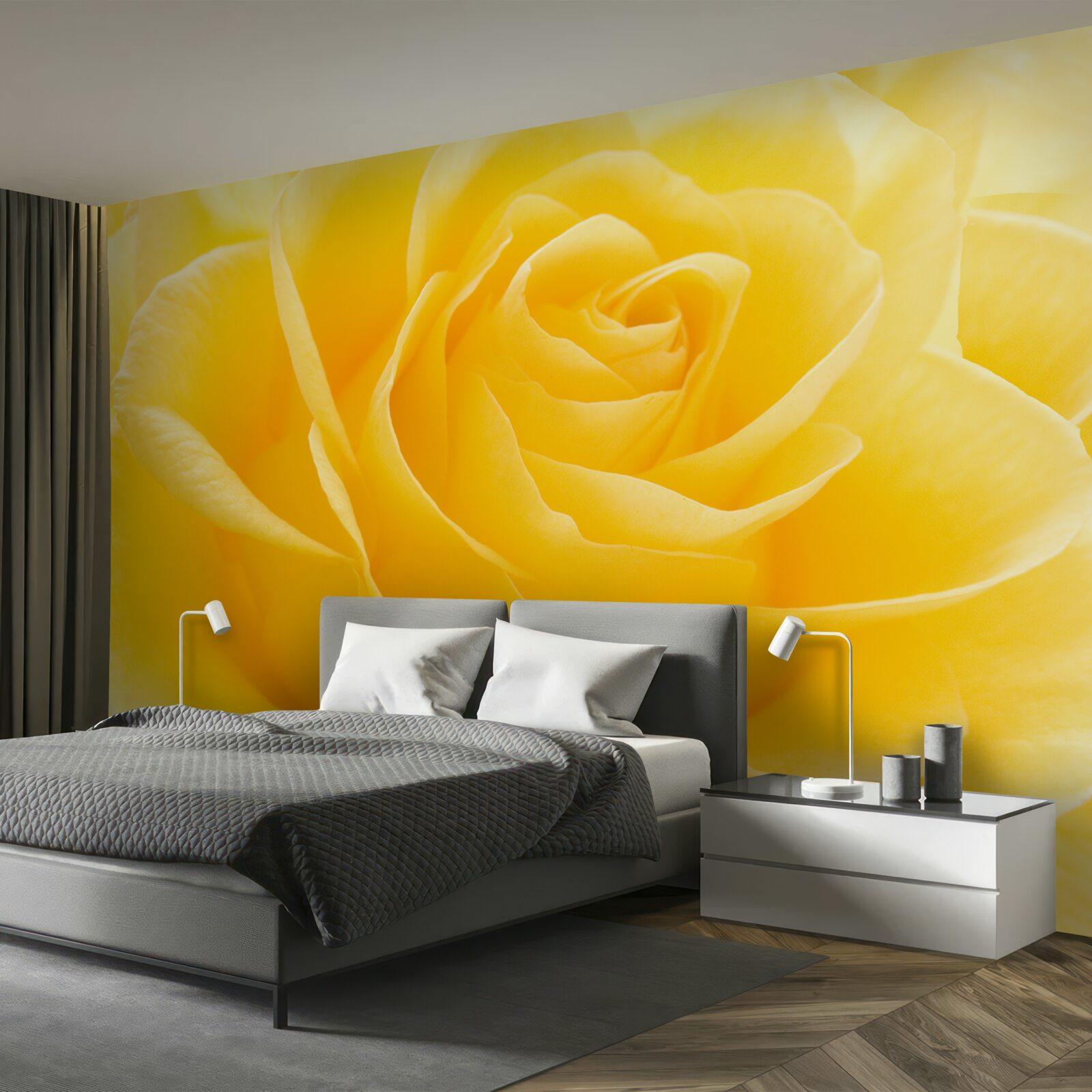 Fototapeta makrofotografia žltého ružového kvetu