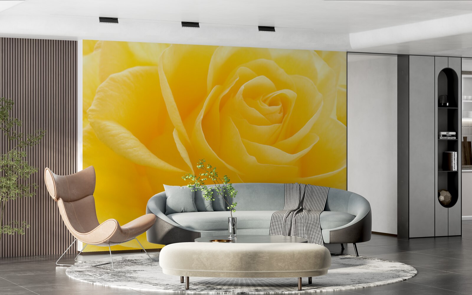 Fototapeta makrofotografia žltého ružového kvetu