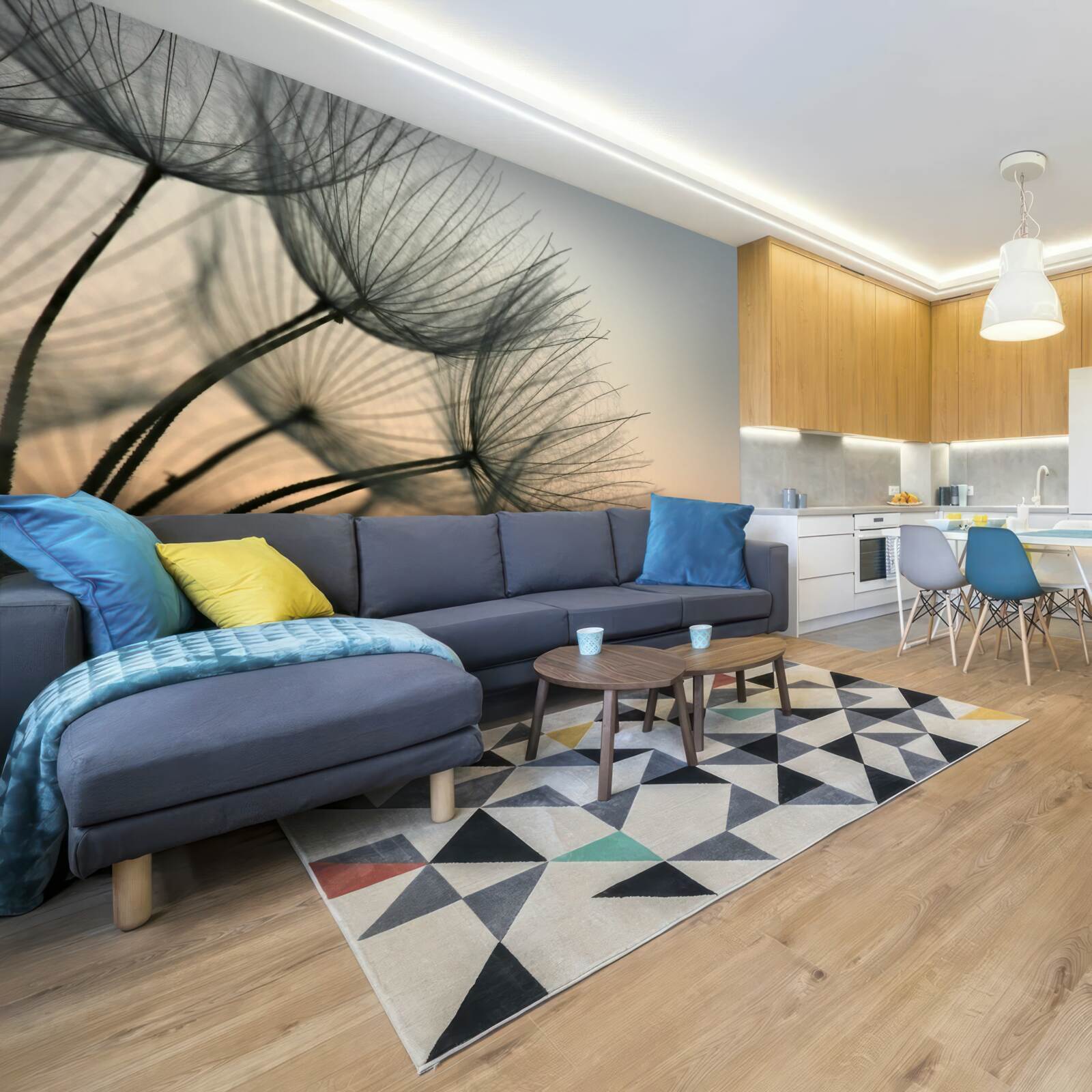 Fototapeta západ slnka nad púpavami