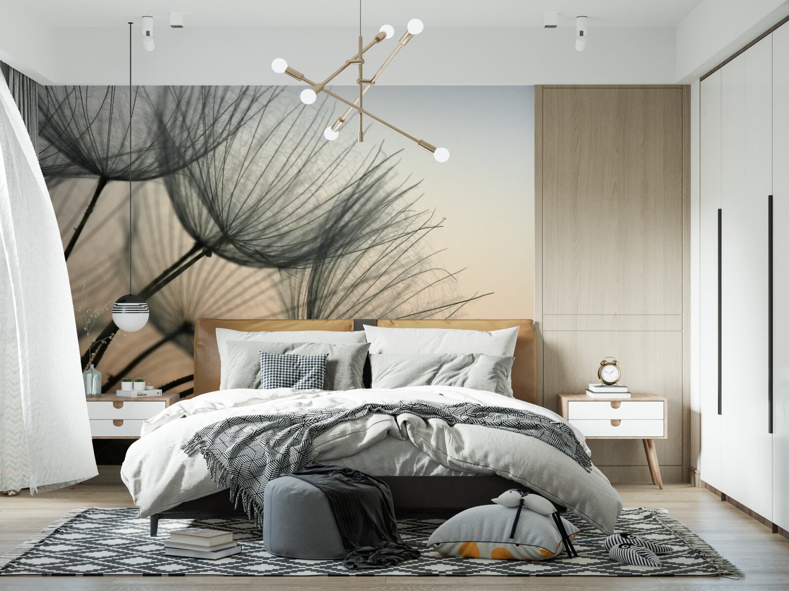 Fototapeta západ slnka nad púpavami