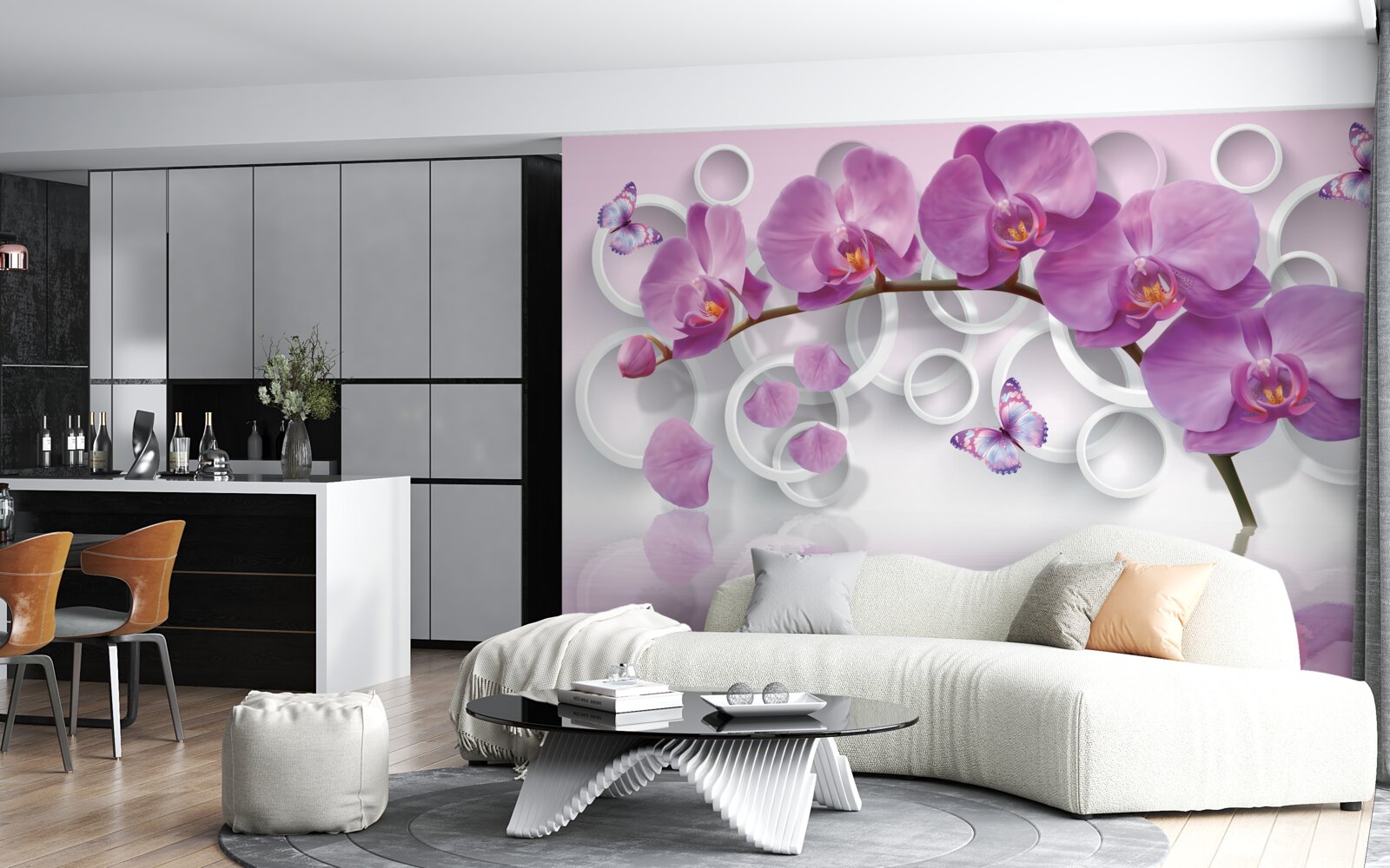 Fototapeta fialové orchidey na svetlom pozadí