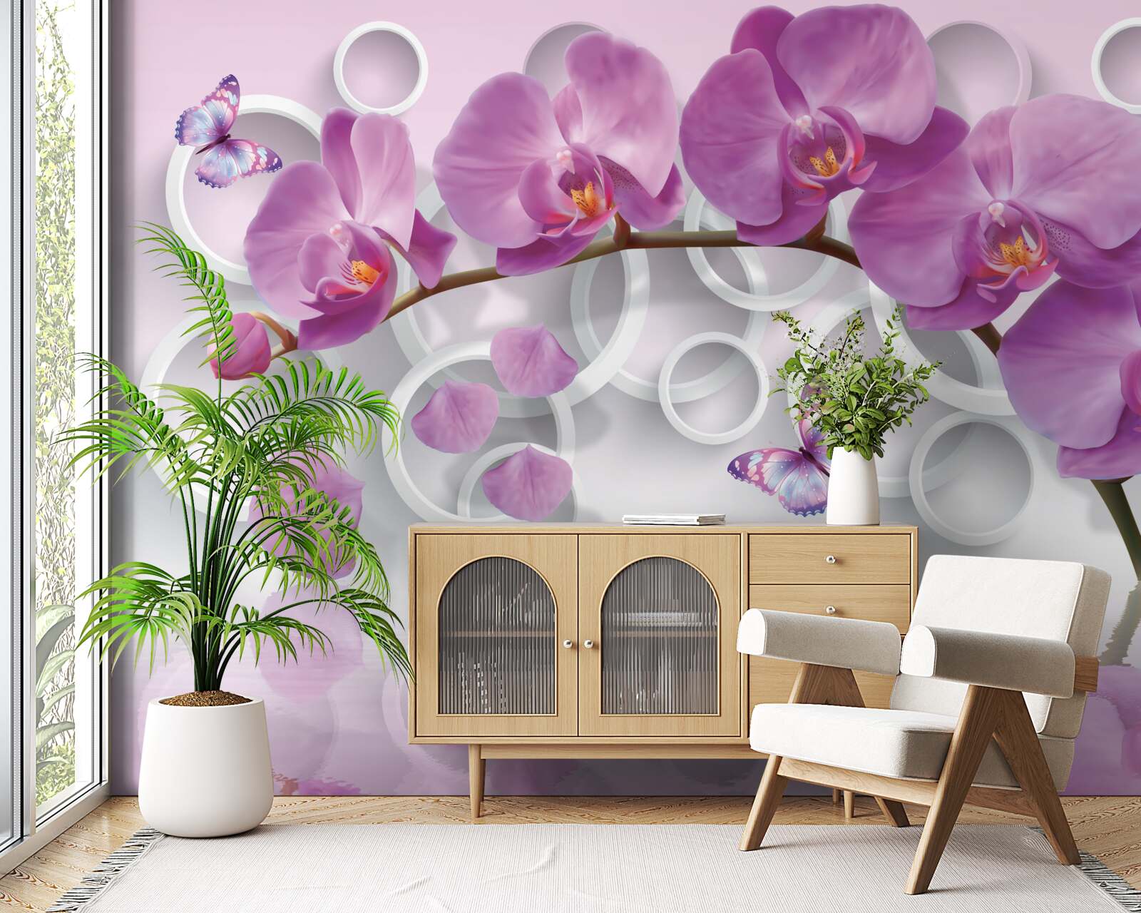 Fototapeta fialové orchidey na svetlom pozadí