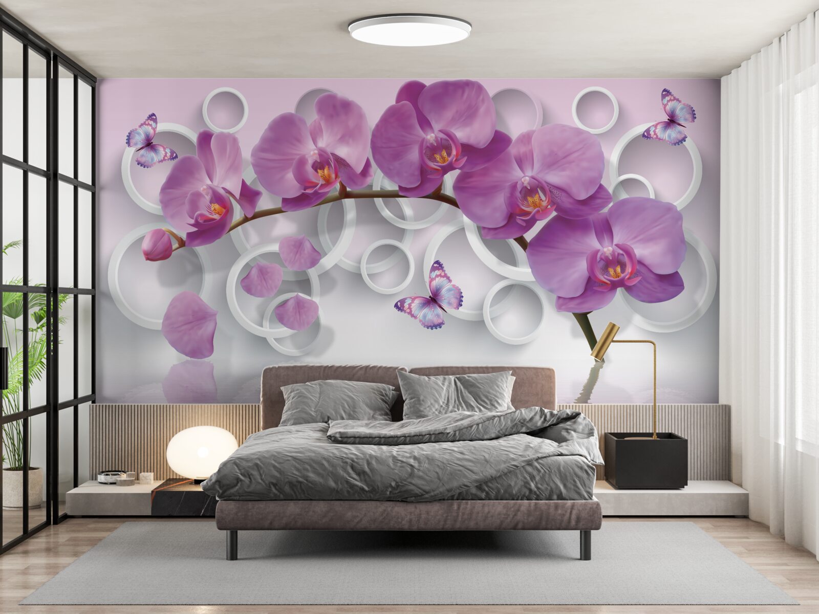 Fototapeta fialové orchidey na svetlom pozadí