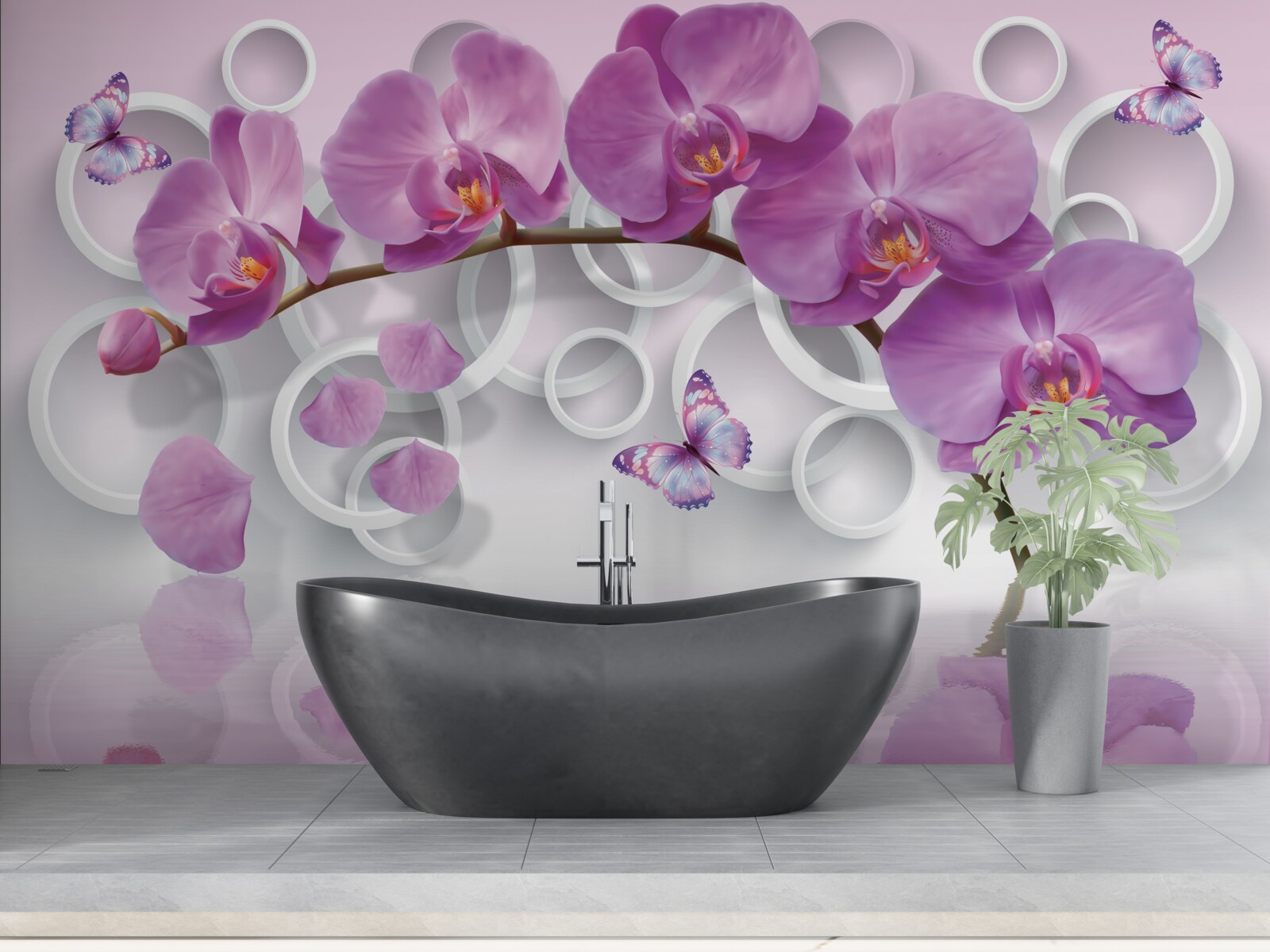 Fototapeta fialové orchidey na svetlom pozadí