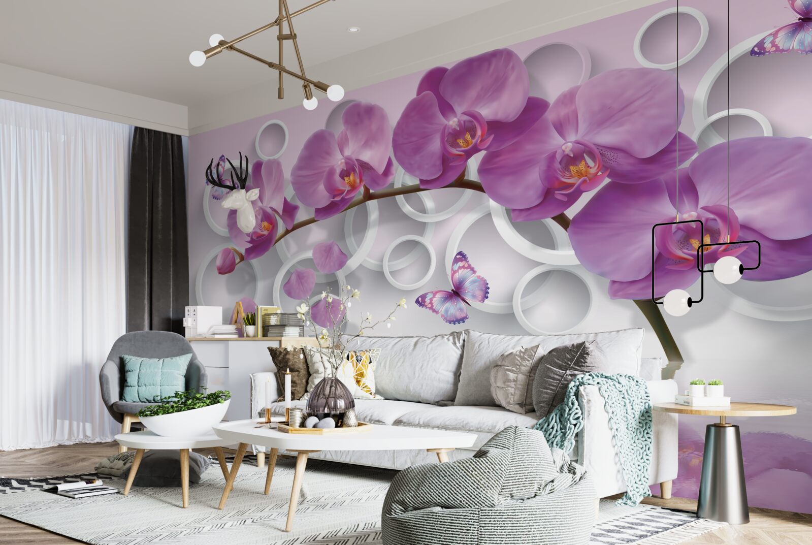 Fototapeta fialové orchidey na svetlom pozadí