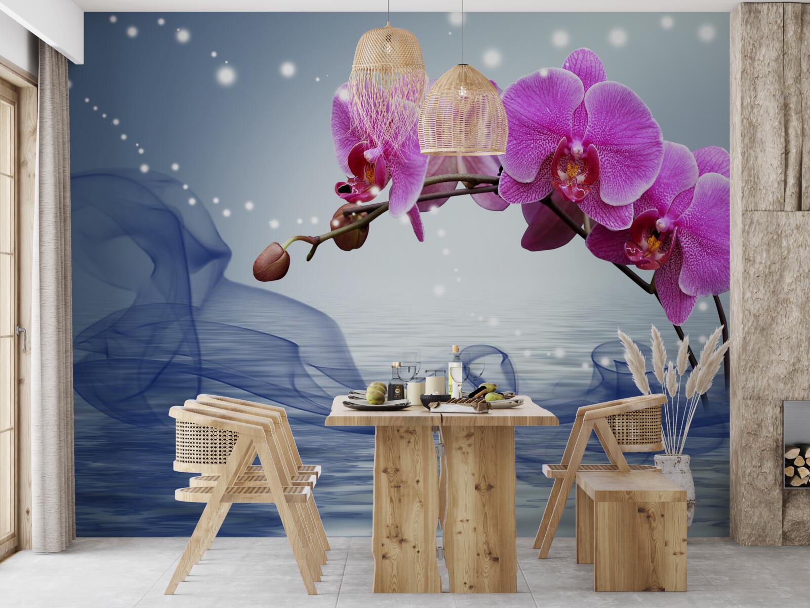 Fototapeta Stonka nádhernej orgovánovej orchidey