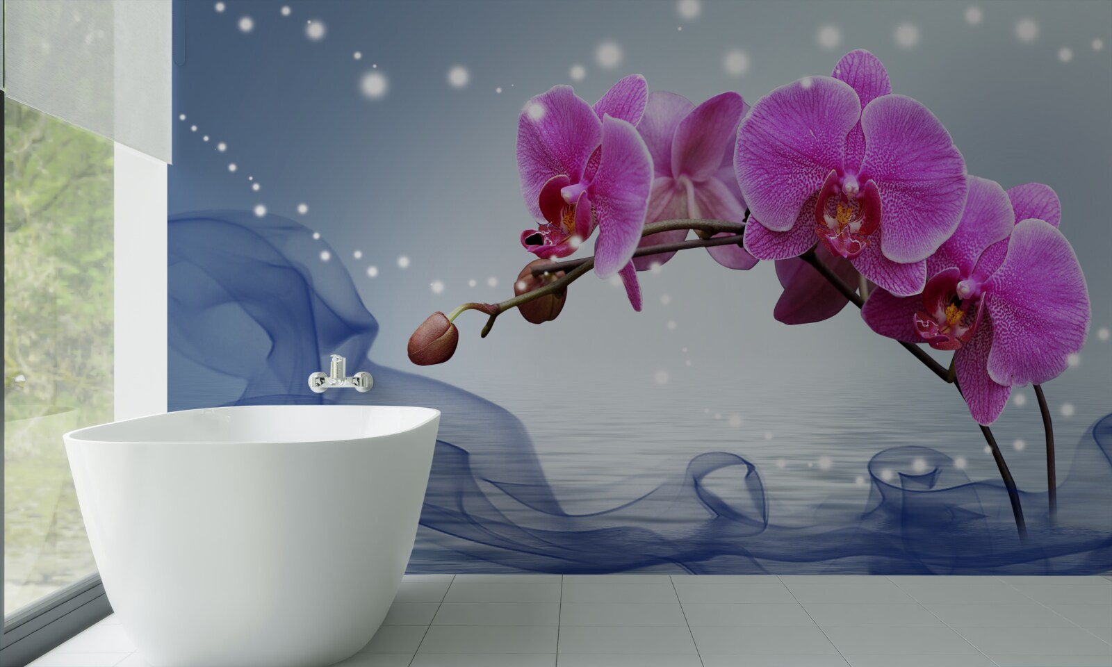 Fototapeta Stonka nádhernej orgovánovej orchidey