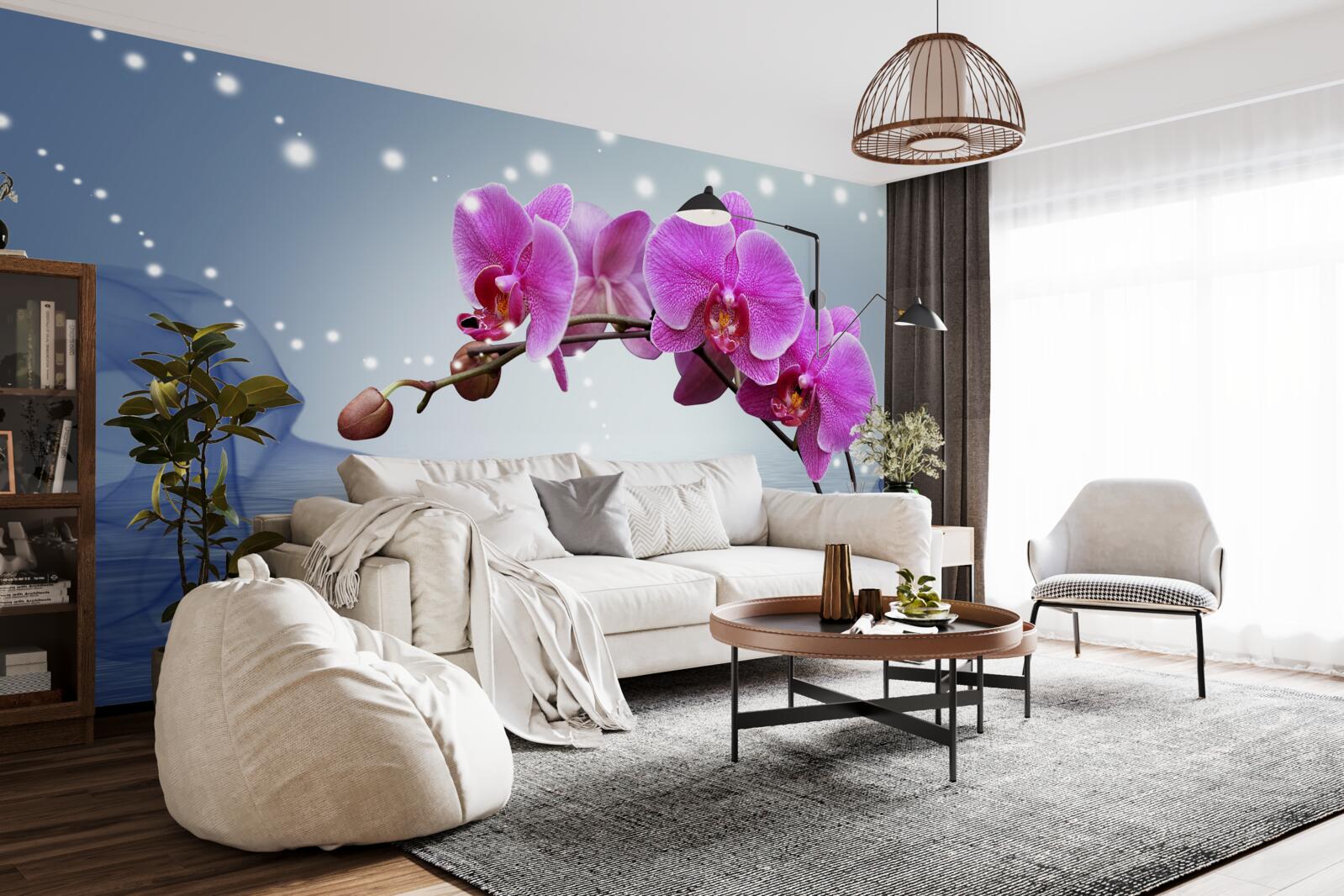 Fototapeta Stonka nádhernej orgovánovej orchidey