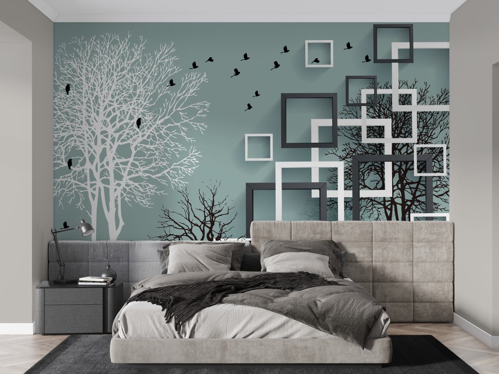 Fototapeta stromy, ktoré padali v zime a vtáky, ktoré odleteli do teplejších oblastí