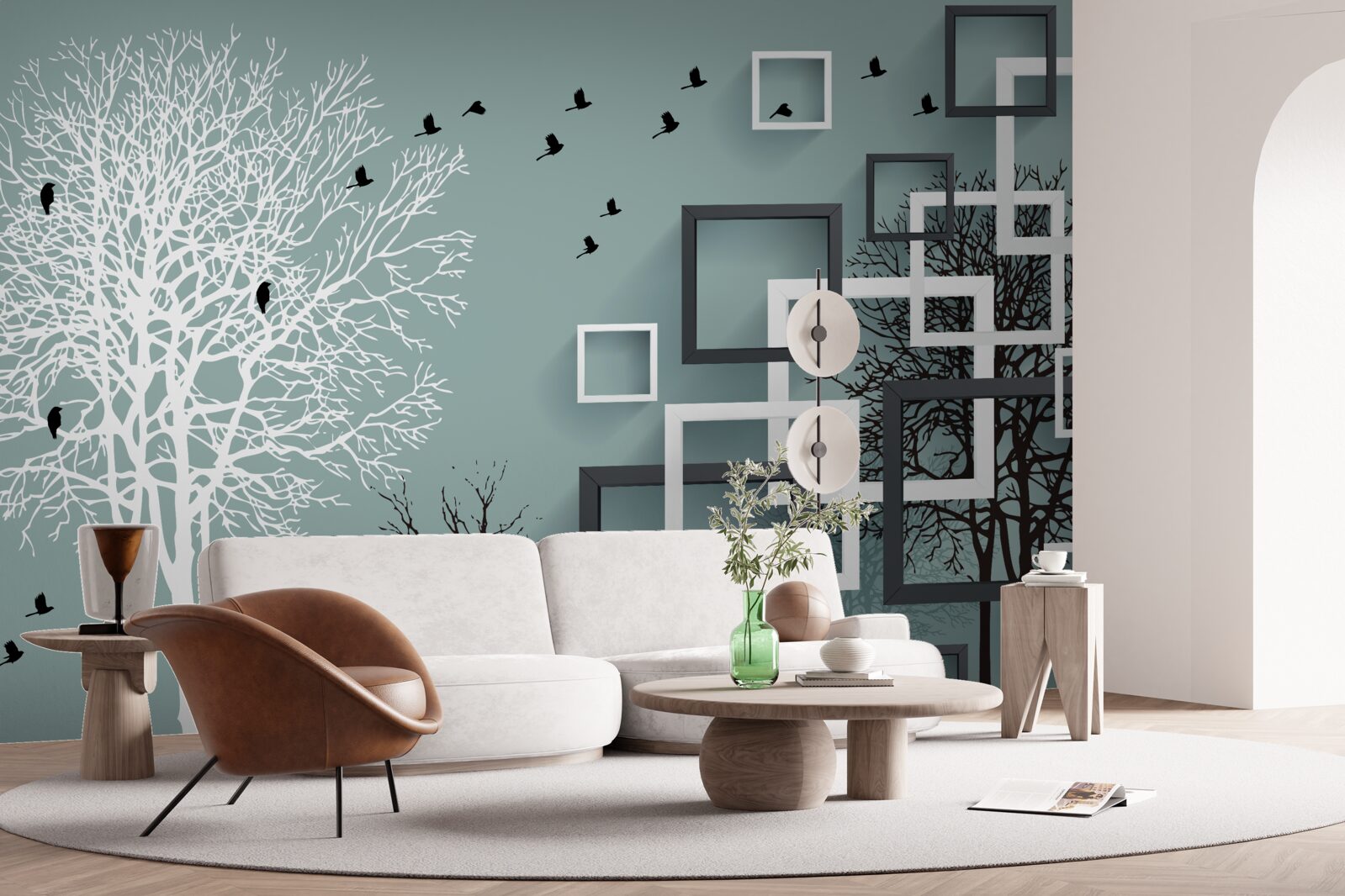 Fototapeta stromy, ktoré padali v zime a vtáky, ktoré odleteli do teplejších oblastí