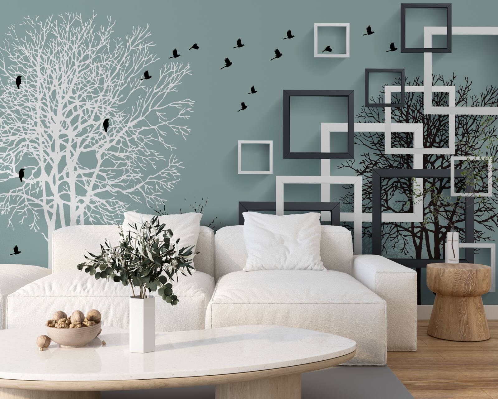 Fototapeta stromy, ktoré padali v zime a vtáky, ktoré odleteli do teplejších oblastí