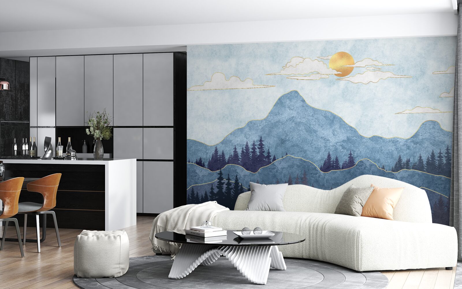 Fototapeta zimné hory pod studeným slnkom