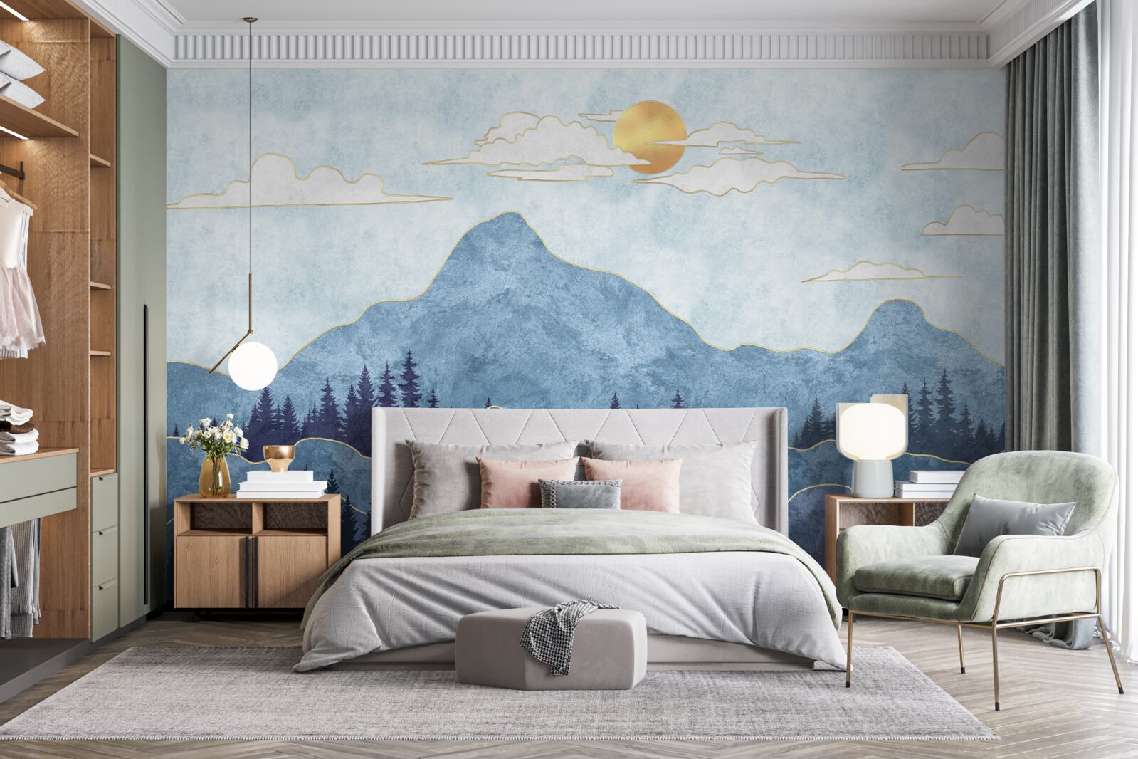 Fototapeta zimné hory pod studeným slnkom