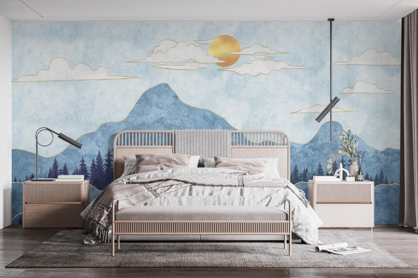 Fototapeta zimné hory pod studeným slnkom